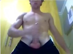 Young cute guy show big cock e huge balls