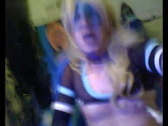 Sexy Hot Blue Cheerleader (webcam view)