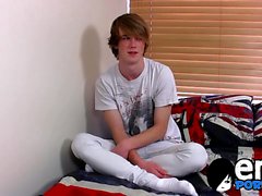 Ginger emo twink Kai Alexander pleasures himself on a bed