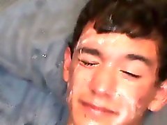 Sexy gay Latin Teen Twink Sucks Cock for Cash