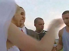 Horny Bride Gangbanged Outdoor