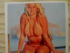 CUM Tribute to Jennifer Ellison in orange bikini