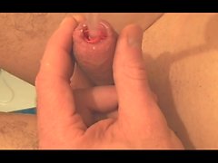 small cute baby boy dick injecting water into penis cum