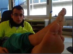 Straight guys feet on webcam #437