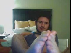 Straight guys feet on webcam #306