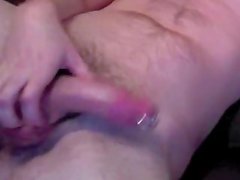 gay whie boy, wanking my pierced cock and fingering my hole...