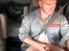 guy jerking off in the car