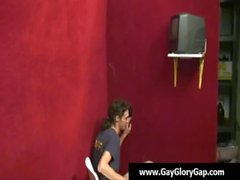 Gay gloryhole Gau handjobs and facial cumshot 25