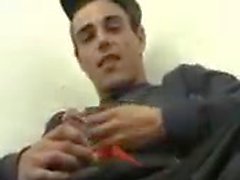 Smoking and wanking his huge cock