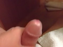pov - showing the head of my thick dad cock with cum