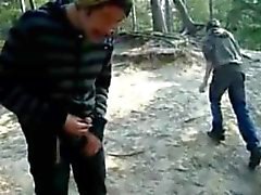pissing, jerking, sucking, cumming outdoors in the woods