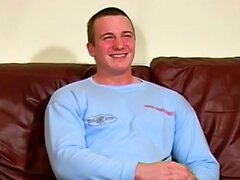 Handsome stud Tyler moans from pleasure while jerking solo