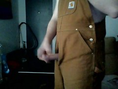 Smoking in my own overalls.
