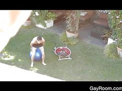 Neighborhood cock works out
