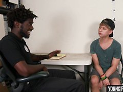 YoungPerps - Hung Black Security Guard Fucks A Cute Straight Teen