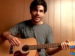 Straight musician has a guitar solo before masturbating