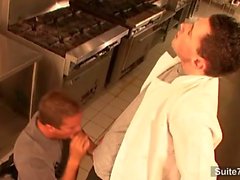 Naughty gays screwing asses in the kitchen