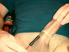 Electro Gel filled Condom On My manhood