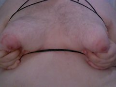 moob harness, suction cups, lots of nipple play and jiggling