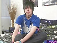 Pierced and tattooed gay emo wanking part3