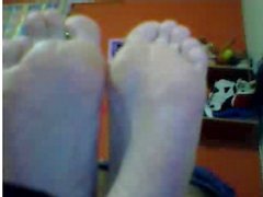 Straight guys feet on webcam #398