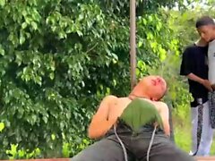 Hot gay group sex outdoors with great anal pounding