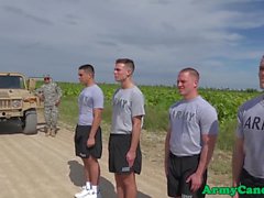 Gay army recruit drilled in ass outdoors