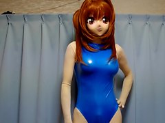 kigurumi with blue rubber swimsuit