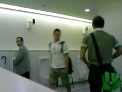 Asian guy wank in public