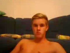 Blond boy show big dick on cam