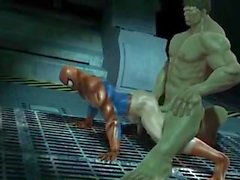 Hulks fuck rage with spiderman