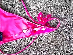 cum on nieces pink vs string panty