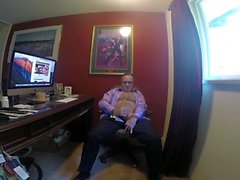 daddy wank in his office