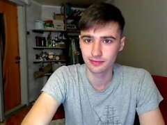 Sexy European twink solo jerking