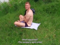 BigStr - Hot Dude Sunbathing Fully Naked In The Lake And A Stranger Offers Him Money For His Dick