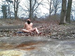 naked exhibition in forest