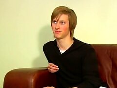 Feminine gay Mike Andrews masturbates solo after interview