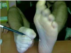 Straight guys feet on webcam #534