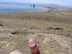Outdoor cumshot without hands