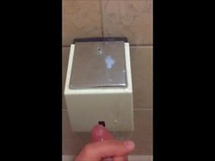 Jerking at work toilet